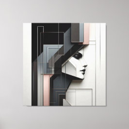 Geometric Portrait Study Canvastryck