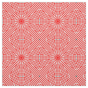 Geometric Print Mönster, röd vit cirkel, stjärnor Tyg