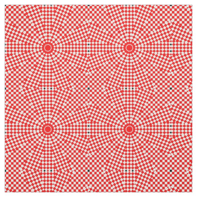 Geometric Print Mönster, röd vit cirkel, stjärnor Tyg (Provkarta)