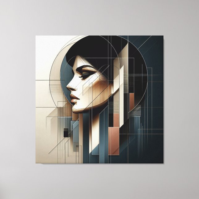 Geometric Profile Composition Canvastryck (Framsida)