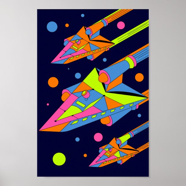 Geometric Psychedelic Space Fleet Poster (Framsidan)