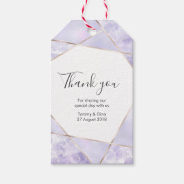 Geometric Purpl personlig Tack Favor -taggar Presentetikett