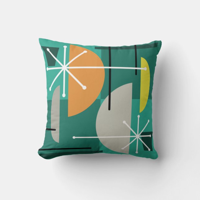 Geometric Quadrants Abstrakt Art Kudde (Framsida)