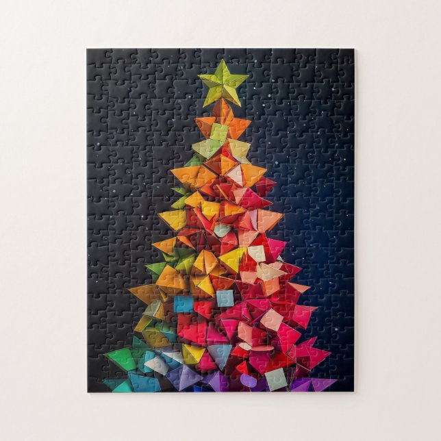 Geometric rainbow Christmas tree Pussel (Vertikal)