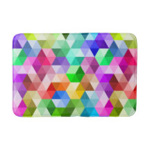 Geometric Rainbow Färg Trendig Mönster Bath Mat
