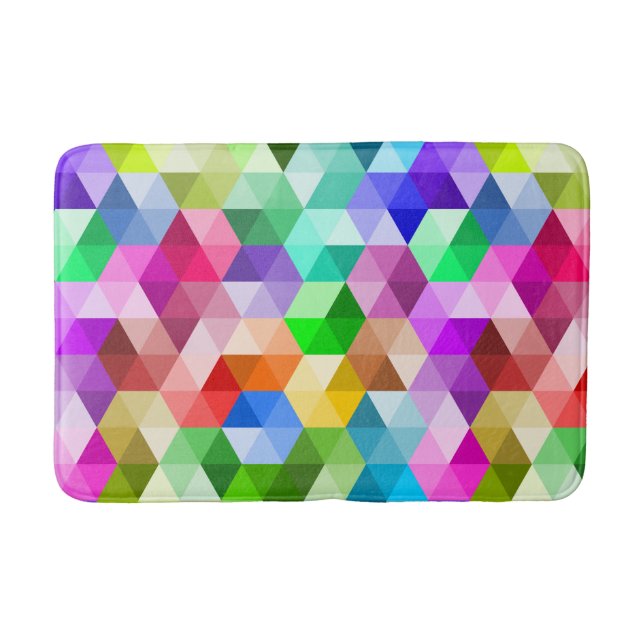 Geometric Rainbow Färg Trendig Mönster Bath Mat Badrumsmatta (Framsidan)