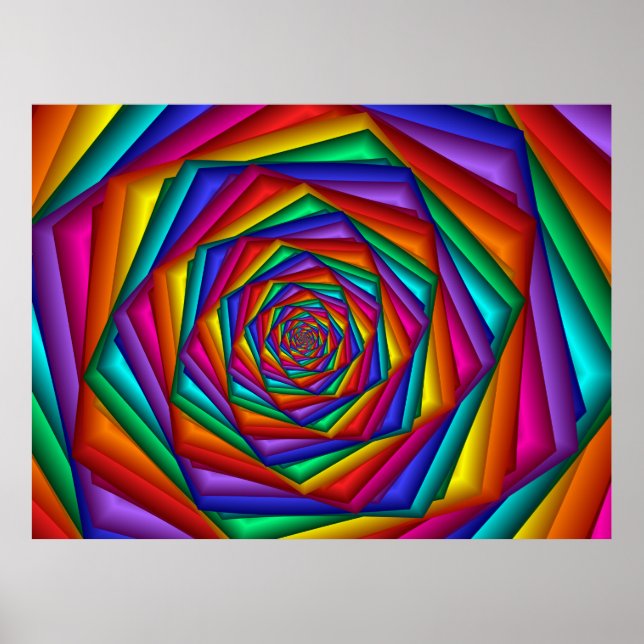 Geometric Rainbow Spiral Poster (Framsidan)