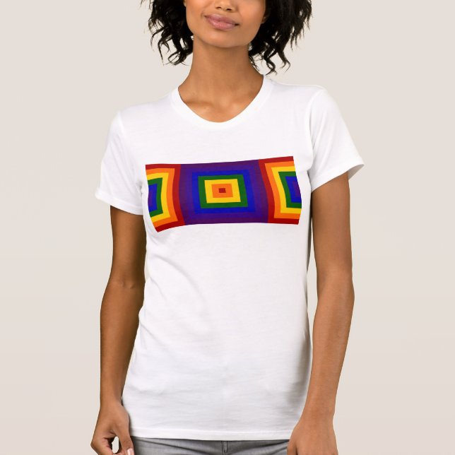 Geometric Rainbow Squares T-shirt (Framsida)