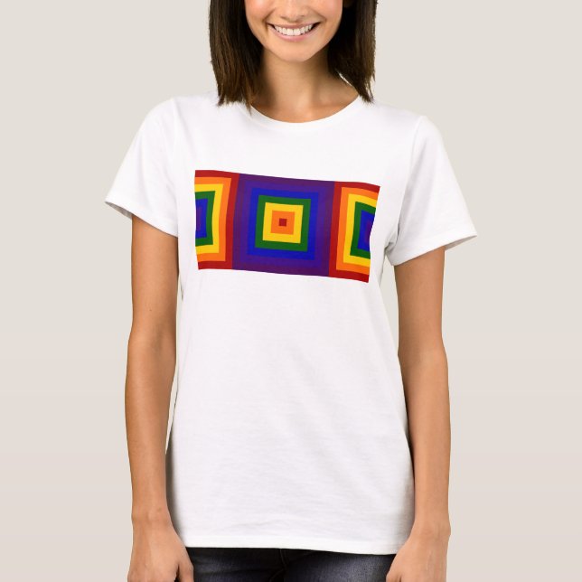 Geometric Rainbow Squares T-shirt (Framsida)