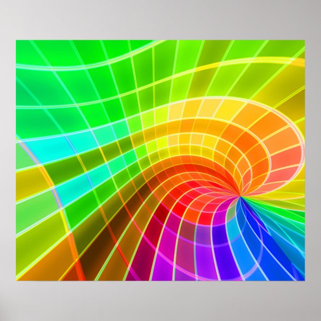 Geometric Rainbow Swirl Poster (Framsidan)