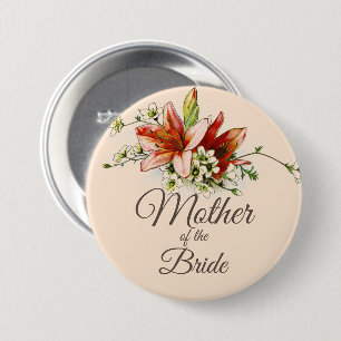 Geometric Ram med Tropical Lilies Bröllop Knapp