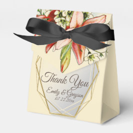 Geometric Ram med Tropical Lilies Bröllop Presentaskar