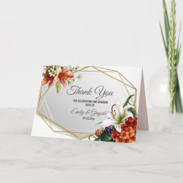 Geometric Ram med Tropical Lilies Tack Kort