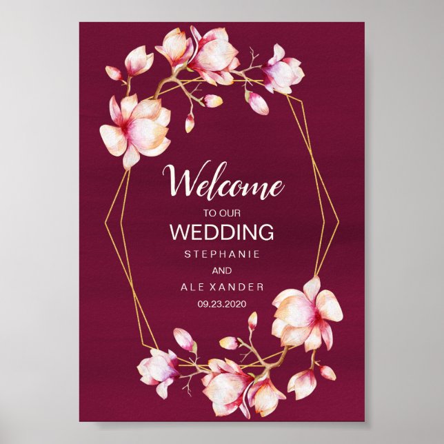 Geometric Ram Rosa Magnolia Poster (Framsidan)