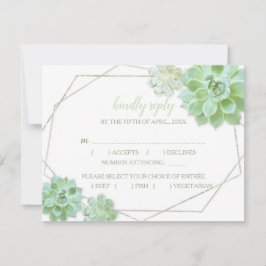 Geometric Ram Succulous Bröllop Meal Choice OSA Kort