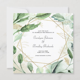 Geometric Ram Watercolor Greenery Spara Datumet