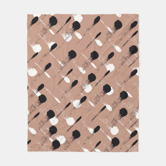 Geometric Rand Brown Seamless Mönster Fleecefilt (Framsidan)