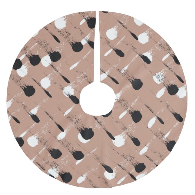 Geometric Rand Brown Seamless Mönster Julgransmatta Borstad Polyester (Framsidan)