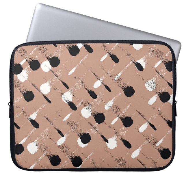 Geometric Rand Brown Seamless Mönster Laptop Fodral (Framsidan)