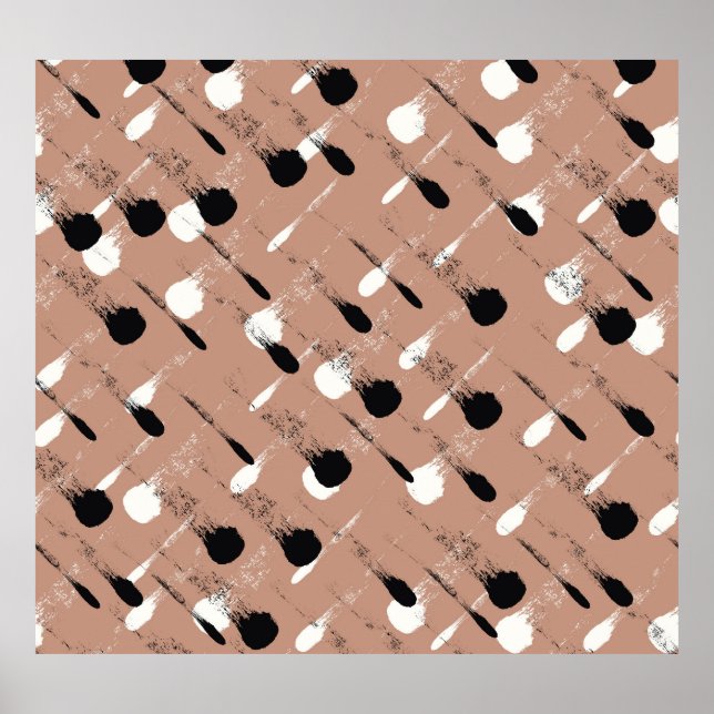 Geometric Rand Brown Seamless Mönster Poster (Framsidan)