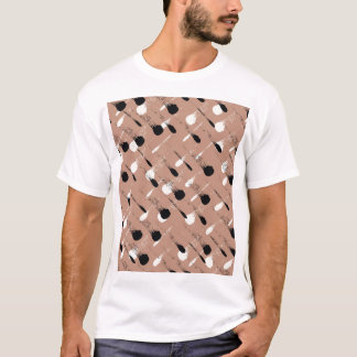 Geometric Rand Brown Seamless Mönster T Shirt