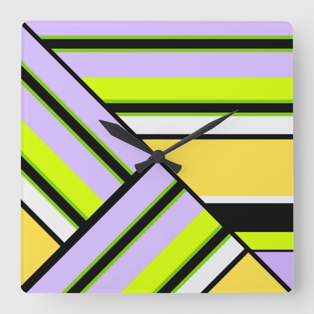 Geometric, rand fyrkantig klocka (Framsida)