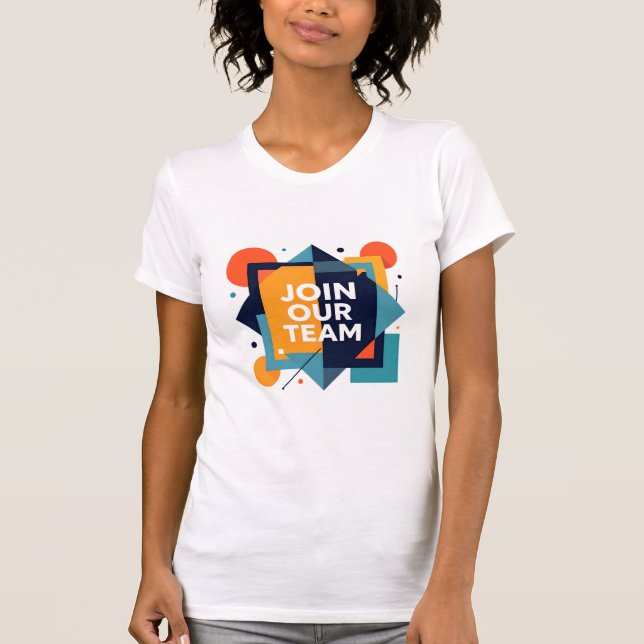 Geometric Recruitment Graphic – Bold White Text "J T Shirt (Framsida)
