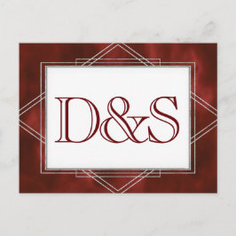 Geometric Red Art Deco | Modern OSA Meal Choal Inbjudan Vykort