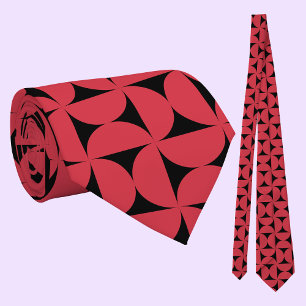 Geometric Red Black Mönster Slips