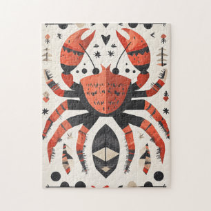 Geometric Red Crab Pussel