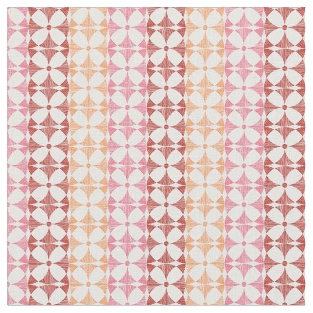 Geometric red ikat rand mönster tyg (Närbild)