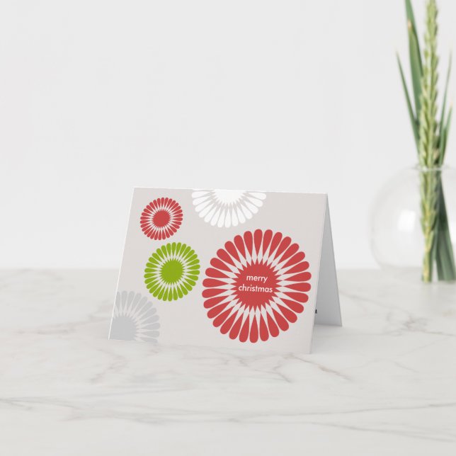 Geometric Red jul helgdag business hälsning Helgkort (Framsida)