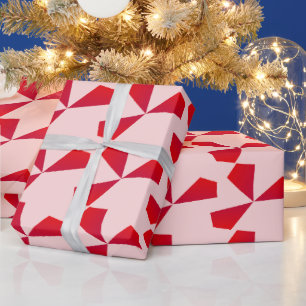 Geometric Red Trifold Modern och fet design Presentpapper