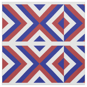 Geometric Red, White och Blue Chevrons Tyg