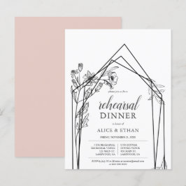 Geometric Rehearsal Dinner Inv. Inbjudan Vykort