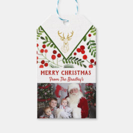 Geometric Reindeer jul Gift-Märkre Presentetikett