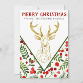 Geometric Reindeer julkort