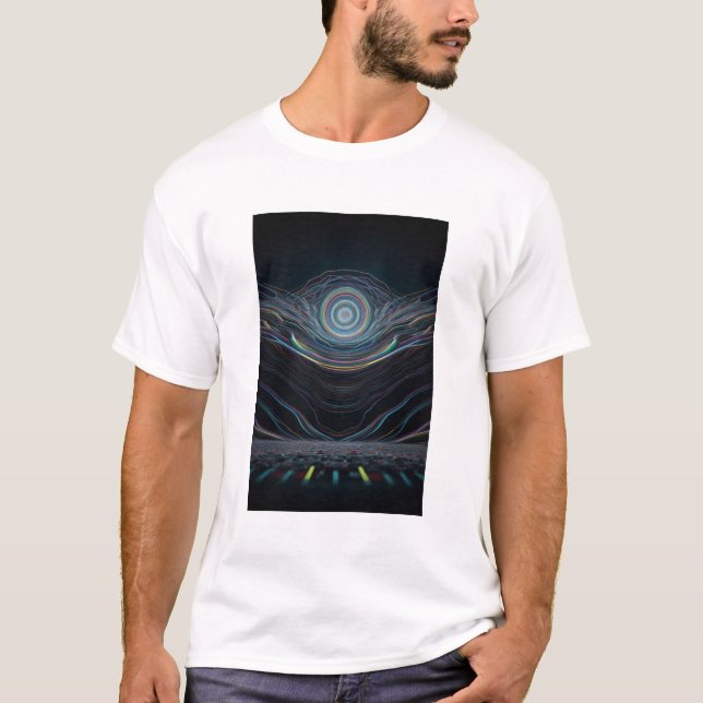 Geometric resa glitch, färgstark t-shirt (Framsida)