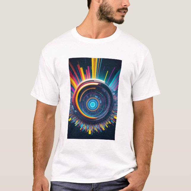 Geometric resa glitch, färgstark t-shirt (Framsida)