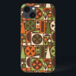 Geometric Retro 50s Modern Abstrakt i mitten av år<br><div class="desc">Det här originalet, retro 1950s/1960:s geometriska mönster i mitten av modet är tillverkat av trianglar, fyrkanter, rektanglar och cirklar. Den&#39;är designad i vintagens skuggor av orange, grönt och grädde på en brun bakgrund. Detta söt mönster upprepar sig sömlöst. Den&#39;s för fläkt av 2000-talets moderna minimalistkonst. Lägg till en aning antika,...</div>