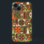 Geometric Retro 50s Modern Abstrakt i mitten av år<br><div class="desc">Det här originalet, retro 1950s/1960:s geometriska mönster i mitten av modet är tillverkat av trianglar, fyrkanter, rektanglar och cirklar. Den&#39;är designad i vintagens skuggor av orange, grönt och grädde på en brun bakgrund. Detta söt mönster upprepar sig sömlöst. Den&#39;s för fläkt av 2000-talets moderna minimalistkonst. Lägg till en aning antika,...</div>