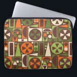 Geometric Retro 50s Modern Abstrakt i mitten av år Laptop Sleeve<br><div class="desc">Det här originalet, retro 1950s/1960:s geometriska mönster i mitten av modet är tillverkat av trianglar, fyrkanter, rektanglar och cirklar. Den är designad i vintagens skuggor av orange, grönt och grädde på en brun bakgrund. Detta söt mönster upprepar sig sömlöst. Det är för fläkt av 2000-talets moderna minimalistiska konst. Lägg till...</div>