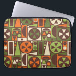 Geometric Retro 50s Modern Abstrakt i mitten av år Laptop Sleeve<br><div class="desc">Det här originalet, retro 1950s/1960:s geometriska mönster i mitten av modet är tillverkat av trianglar, fyrkanter, rektanglar och cirklar. Den är designad i vintagens skuggor av orange, grönt och grädde på en brun bakgrund. Detta söt mönster upprepar sig sömlöst. Det är för fläkt av 2000-talets moderna minimalistiska konst. Lägg till...</div>