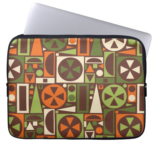 Geometric Retro 50s Modern Abstrakt i mitten av år Laptop Sleeve (Framsidan)
