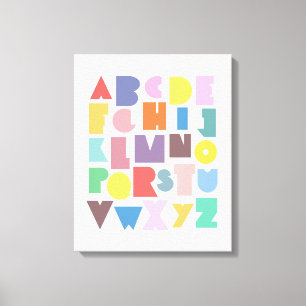 Geometric Retro Alphabet Canvastryck