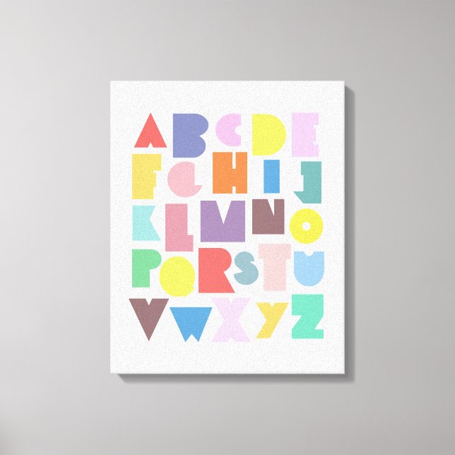 Geometric Retro Alphabet Canvastryck (Framsida)