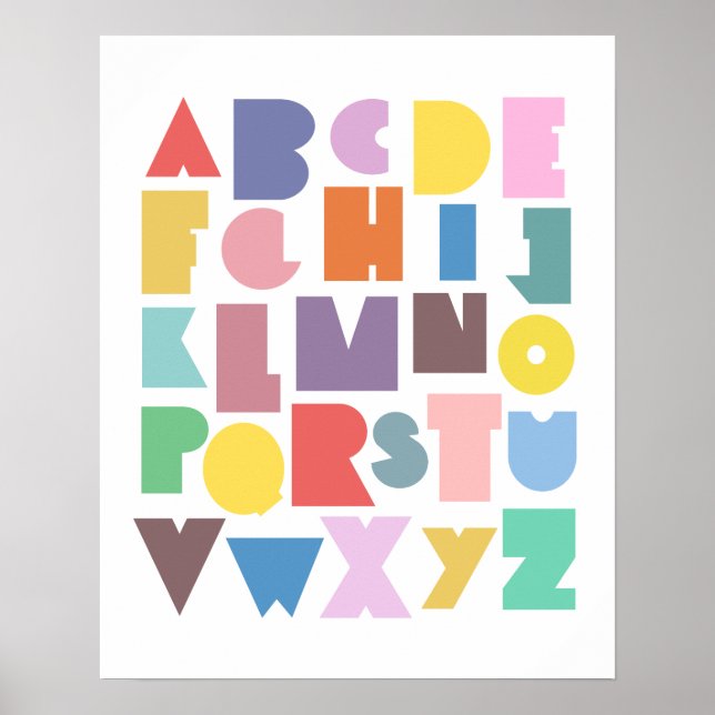 Geometric Retro Alphabet Poster (Framsidan)