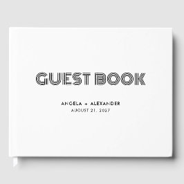 Geometric Retro Art Deco Bröllop Gästböcker