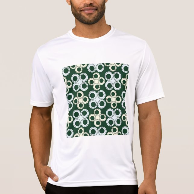 Geometric Retro Circles Pattern T Shirt (Framsida)