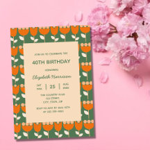 Geometric Retro Flower Bauhaus Grönt Birthday